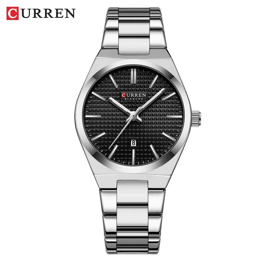 CURREN Japan Quartz Women Watch Stainless steel Bracelet "Love" Dial Fashion Elegant Waterproof Luminous Quartz Watch for Ladies