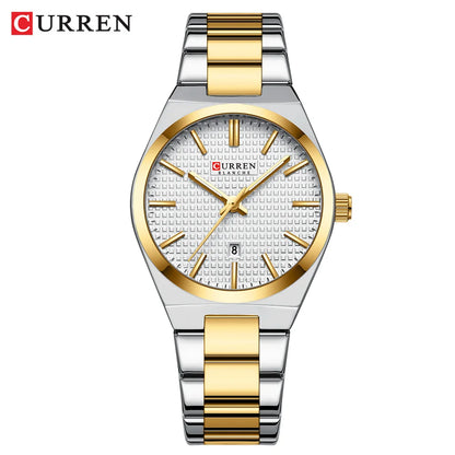 CURREN Japan Quartz Women Watch Stainless steel Bracelet "Love" Dial Fashion Elegant Waterproof Luminous Quartz Watch for Ladies