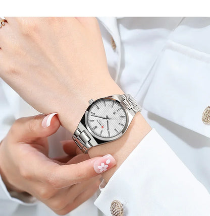 CURREN Japan Quartz Women Watch Stainless steel Bracelet "Love" Dial Fashion Elegant Waterproof Luminous Quartz Watch for Ladies