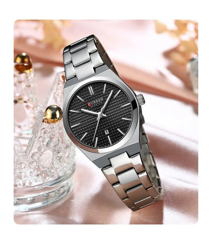 CURREN Japan Quartz Women Watch Stainless steel Bracelet "Love" Dial Fashion Elegant Waterproof Luminous Quartz Watch for Ladies